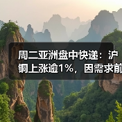 周二亚洲盘中快递：沪铜上涨逾1%，因需求前景乐观（图4）